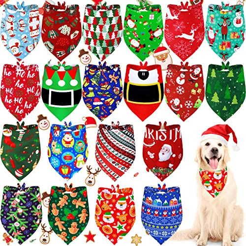 20 Piezas Bandana De Perro De Navidad Papá Noel Árbol De N