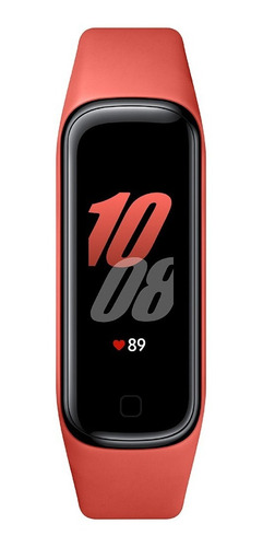 Samsung Galaxy Fit2 (Bluetooth) Sport 1.1" caja 46.6mm de plástico negra, malla scarlet de tpu SM-R220