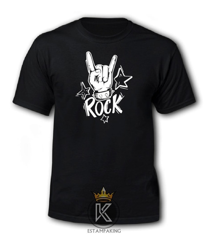 Polera Rock Manos Cuernos - Bandas De Rock - Estampaking