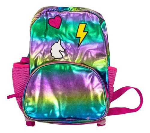 Mochila Pen+gear Con Diseño De Corazón Unicornio Y Rayo Ajustable Multicolor