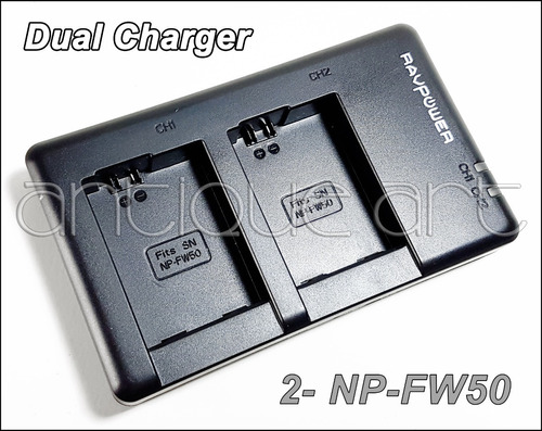 A64 Cargador Usb 2 Baterias Np-fw50 Sony Nex5 A7 A6000 Dual