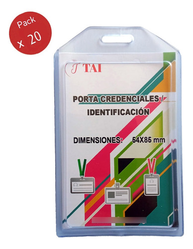 Pack 20 Porta Credenciales Identificacion De Pvc 