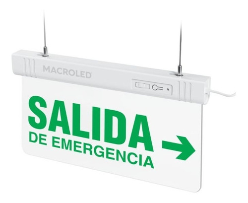 Cartel Led Salida De Emergencia Derecha 1w Csl-eme-der Color Blanco