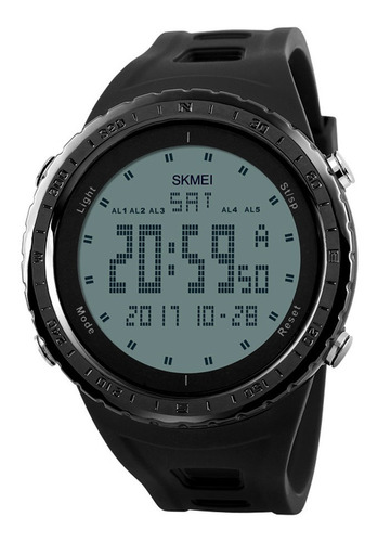 Reloj Hombre Skmei 1246 Sumergible Digital Alarma Cronometro Color de la malla Negro Color del bisel Negro Color del fondo Negro