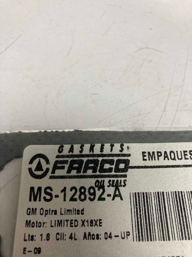Imagen 2 de 2 de Empacadura Multiple De Admision Optra 1.8 Limited