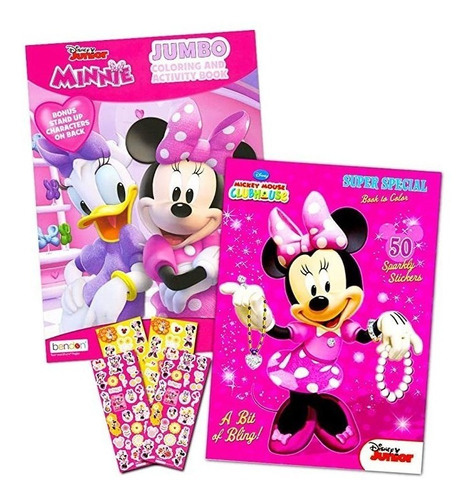 Disney Minnie Mouse - Juego De Libros Para Colorear Con Pega