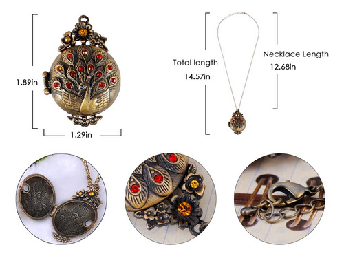 Alilang Collar Con Colgante De Medallón De Pájaro Y Pavo Rea