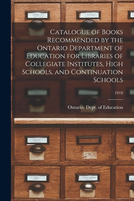 Libro Catalogue Of Books Recommended By The Ontario Depar...