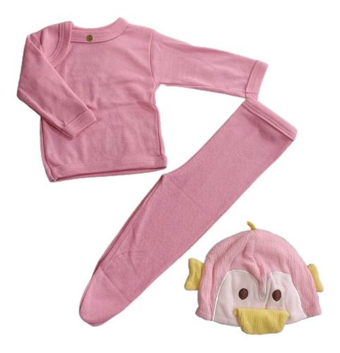 Conjunto 3 Piezas Algodón Camiseta Panty Gorro Bebé 0-3meses