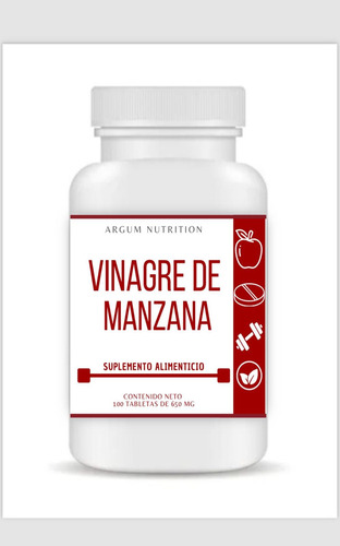 Vinagre De Manzana Suplemento Argum Nutrition 100 Tabletas  