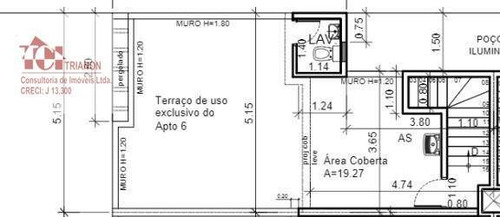 Imagem 5 de 18 de Cobertura S/cond. 2 Dorm 80 M² Por R$ 374.000 - Vila Tibiriçá - Santo André/sp - Co0927