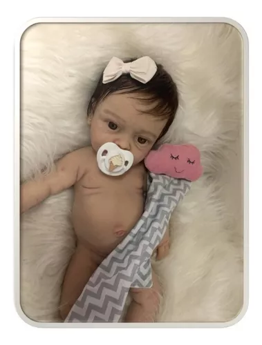 Bebe Reborn Silicone solido Ultra Realista Mama e faz Xixi