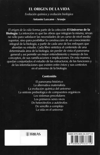 Origen De La Vida, Evolucion Quimica Y Biologica / 3 Ed.