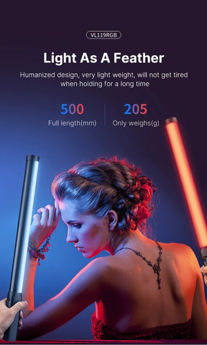Imagen 10 de 10 de Luz Led Rgb Ulanzi Vl119 Bateria Interna Stick Barra 4.8w