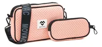 Comprar Cartera Bandolera Mv Movac Summer Neopreno Mujer Acabado De Los Herrajes Níquel Color Rosa Claro Correa De Hombro Negro Diseño De La Tela Liso