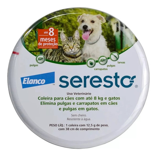 Coleira Seresto Bayer Para Cães E Gatos Até 8 Kg / Full 