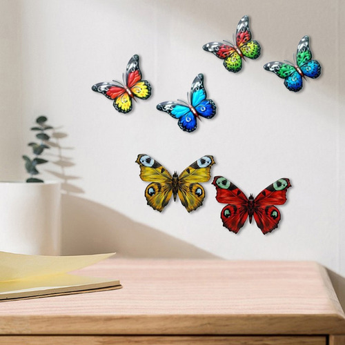 Paquete De 6 Mariposas Grandes De Metal/mariposa - Jardín