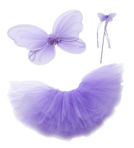 Purple Fairy Princess Costume Tutu Set M (3-4 Años)