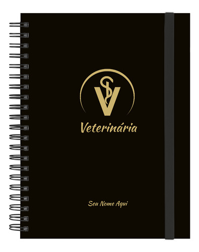Caderno Universitário Plus Personalizado Profis. Ouro 10 Mat Cor Veterinária