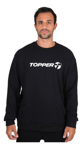 Buzo Topper Crew En Negro | Stock Center