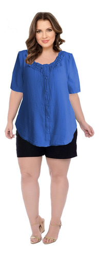 Camisa Mujer Bela Talles Xxl-xxxl-4xl Puro Algodón Mythos