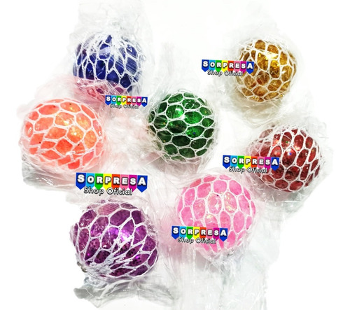 48 Pelotas Squishy Glitter Juguete Piñata Bolo Fiesta Cumple