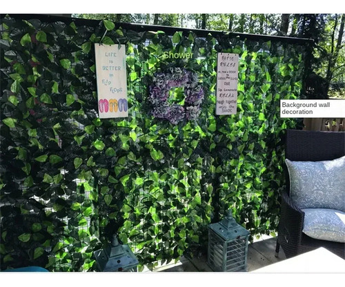 Cerca Artificial Hojas Plástico Decoración Balcónjardín 1*1m