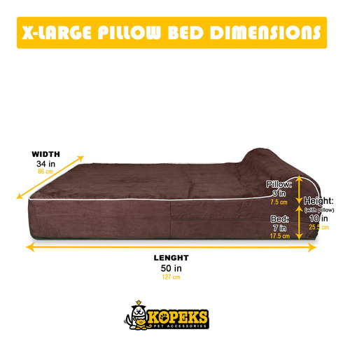 Cama Ortopédica Para Perros Kopeks, Espuma Viscoelástica, 18