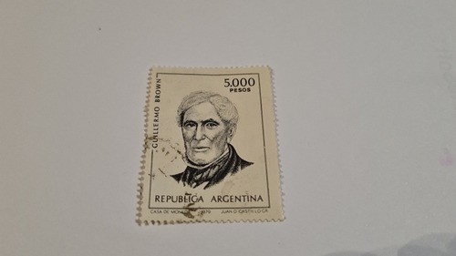 Estampilla República Argentina 5000 Pesos Guillermo Brown Ca