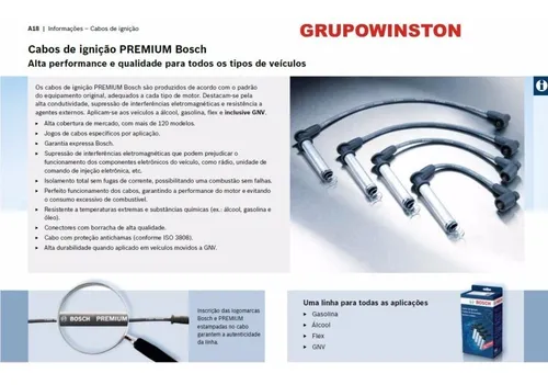 Jogo Cabos De Velas Courier Ecosport Fiesta Ka Bosch 142
