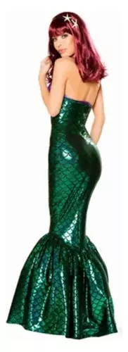 Vestido Adulto Similar Fantasia Cosplay Sereia Ariel