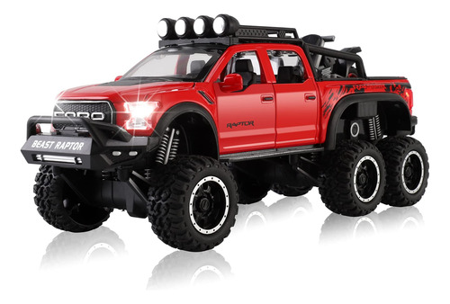 Toy Pickup F150 De Seis Ruedas 1/24 De Metal Fundido A Presi