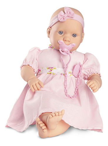 Infantil Boneca Bebê Baby Com Chupeta Roma Brinquedos