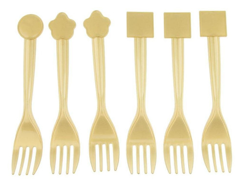 Imagen 2 de 8 de 4x6 Piezas De Plástico Desechables Cubiertos Tenedor