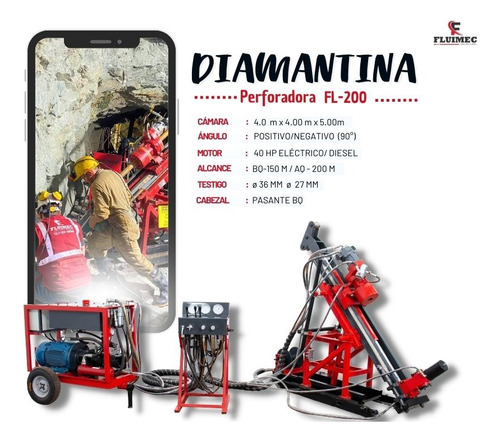 Diamantina Fl -200 /perforadora Para Actividades De Muestreo