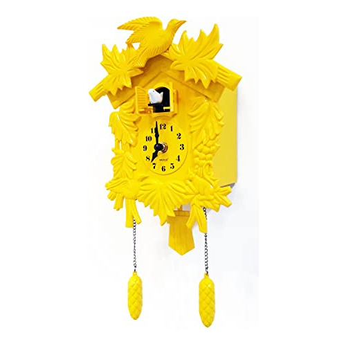 Reloj De Pared Cuco Clásico Que Repica Amarillo, Reloj...