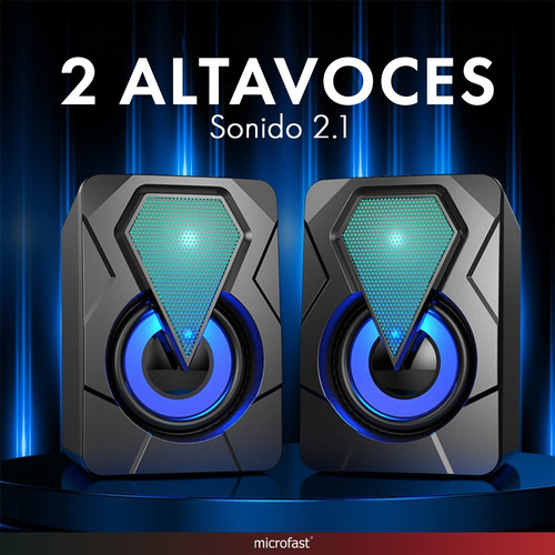 Imagen 3 de 8 de Parlante Gamer 2.1 Ultra Iluminacion Subwoofer Para Pc Tv