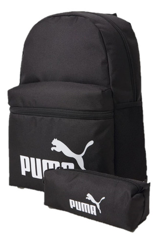 Conjunto de mochilas Puma Phase Mochila unissex 9119101 Cor preto liso 22L