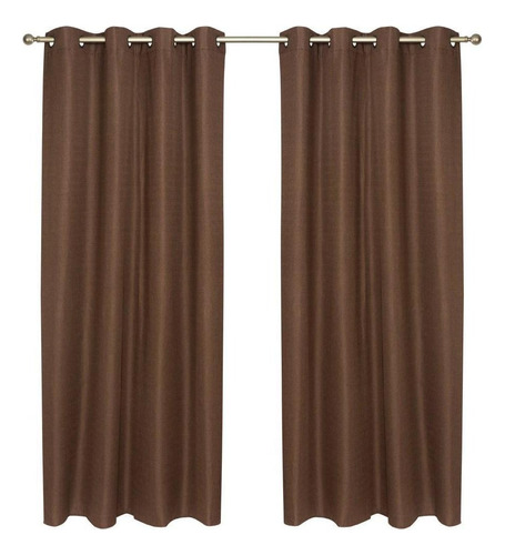 Set Cortina Blackout Térmico 140x220 Cm - Chocolate