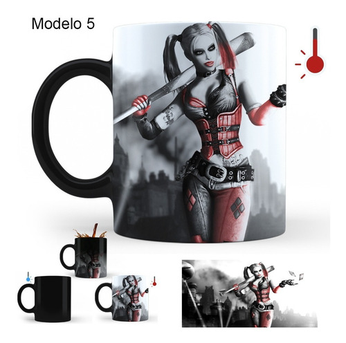 Imagen 2 de 10 de Taza Mágica Harley Quinn | Varios Modelos