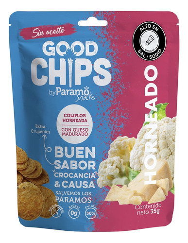 Coliflor Horneados Good Chips Con Queso X 35g