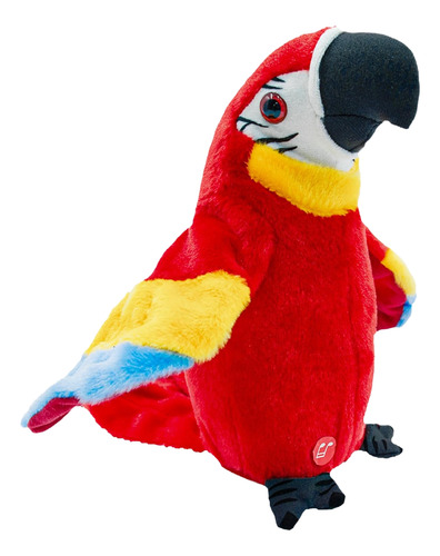 Robot Loro Repite Habla Baila Alas Peluche Pájaro Guacamaya