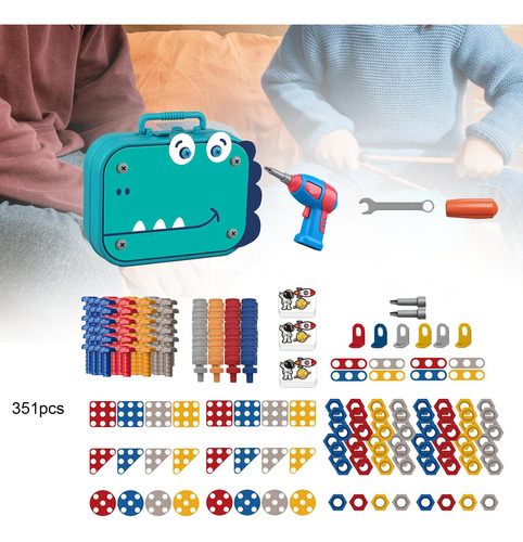Juego De Taladro Y Juguete Con 351 Uds Dinosaurio