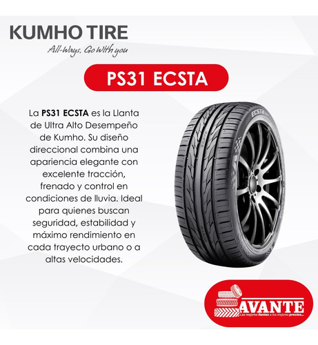 Llanta 225/50r18 Kumho Ps31 Ecsta 95w Blk W