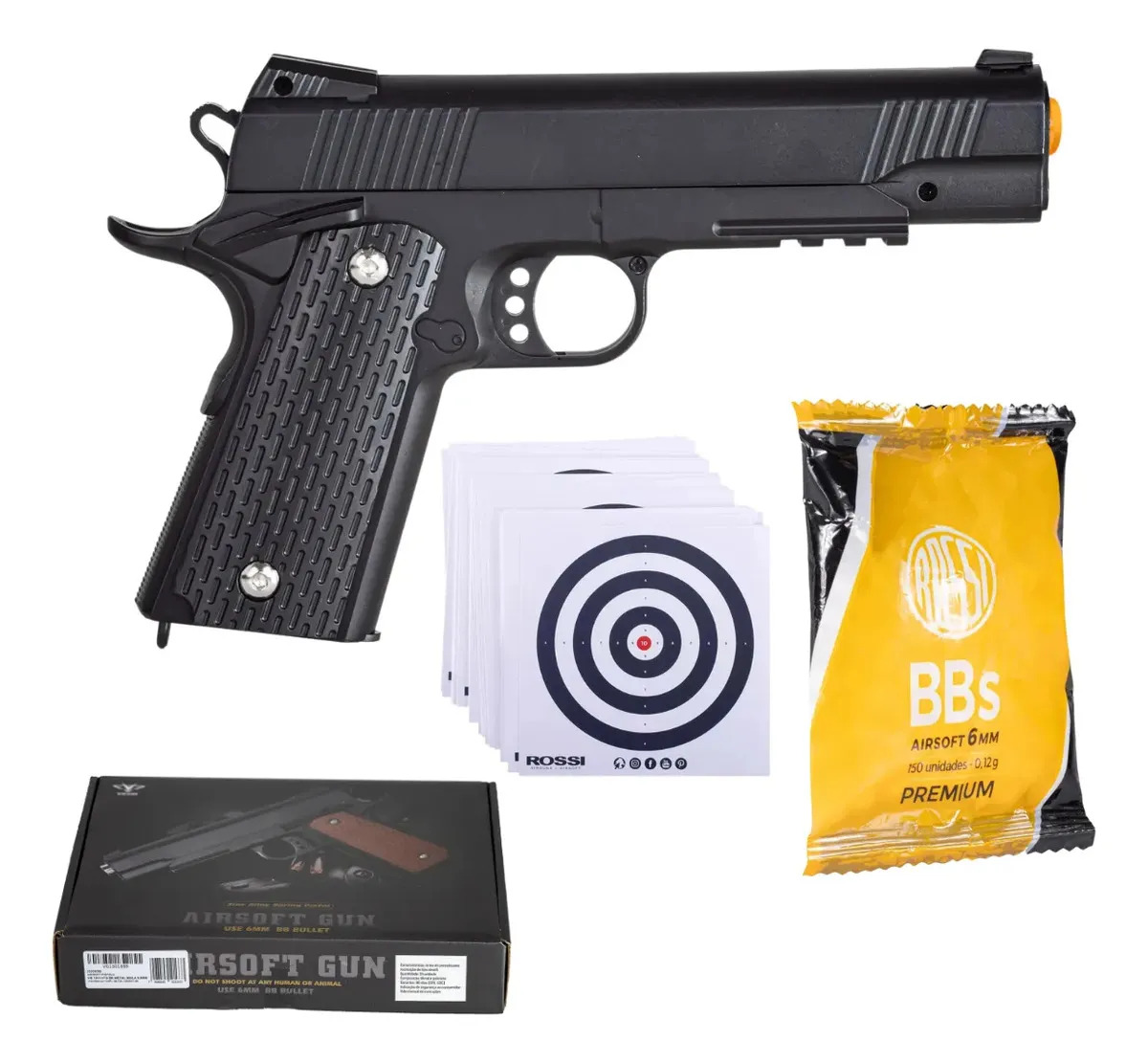 Pistola Airsoft Vg 1911 - v13 Bk Full Metal Mola 6mm