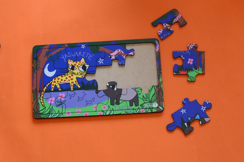 Imagen 6 de 10 de Set 3 Rompecabezas Madera Selva 12, 16 Y 24 Piezas Niños