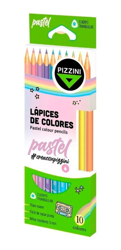 Lapices De Color Pizzini X10 Color Pastel Lml1710 Canalejas
