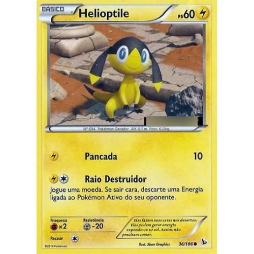 Helioptile - Elétrico Comum 36/106 - Pokemon Card Game