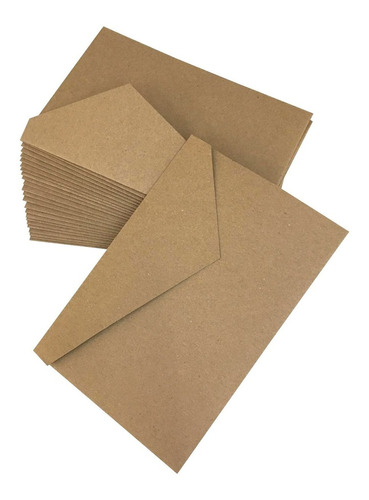 25 Sobres Kraft Folder Invitaciones Cart. 205 G 15x22 Cm