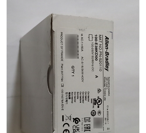 Contactor Trifasico. 100-e38kd00. Allen Bradley (Usado)